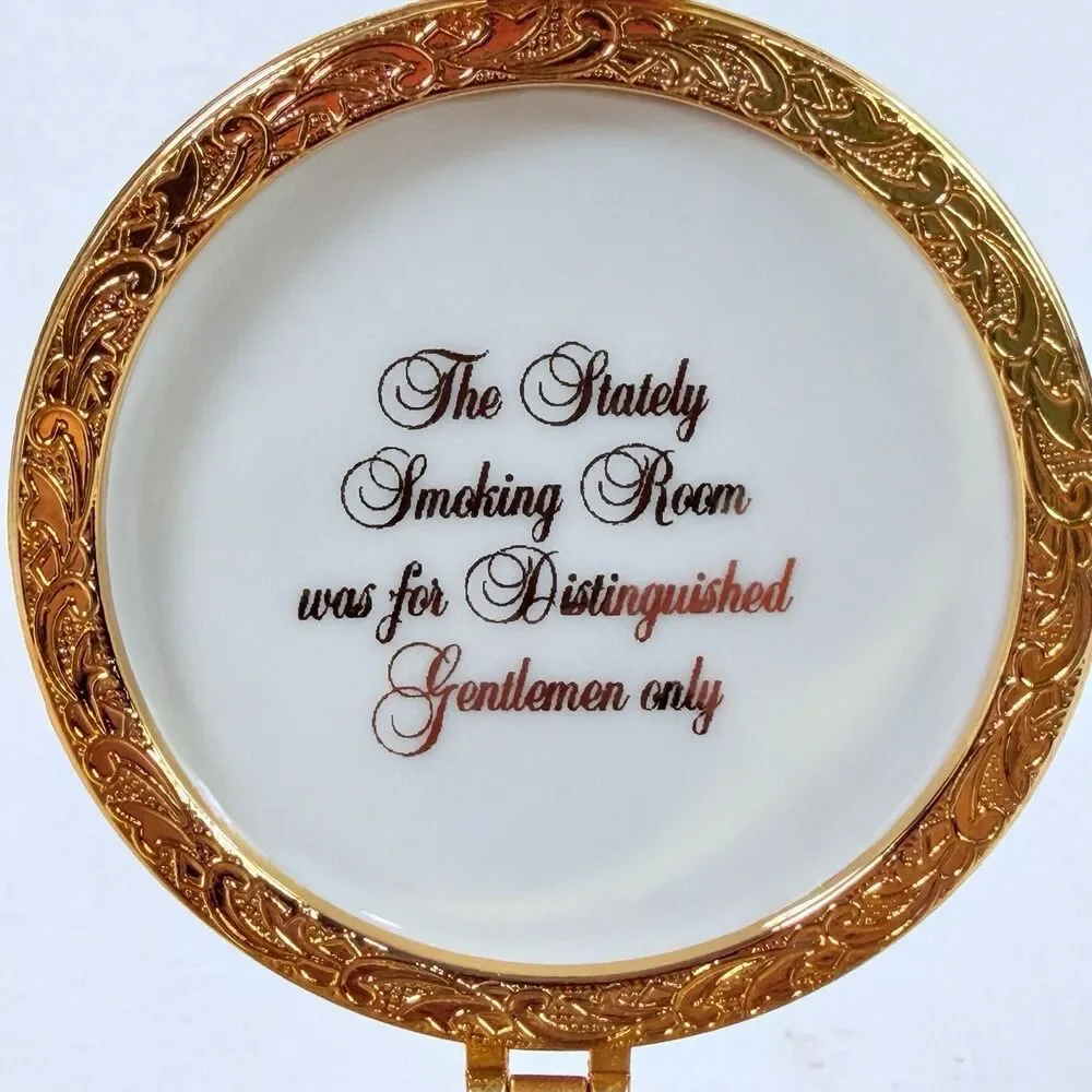 Vintage Ardleigh Elliott Titanic The Smoking Room Musical Porcelain Trinket Box